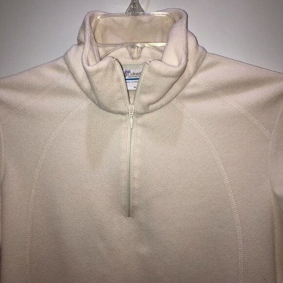Columbia Womens Medium Ivory 1/4 Zip Long Sleeve Pullover Top Activewear M - Picture 3 of 7